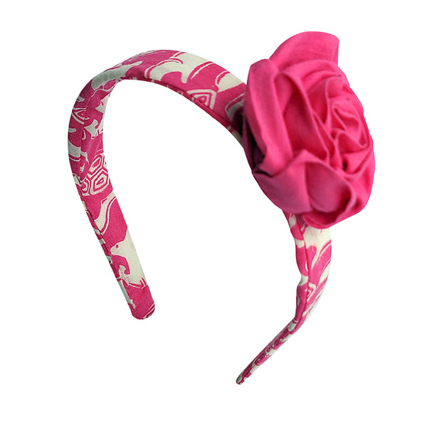 Fabric Rose Hairband_Pink The Hare & The Tortoise