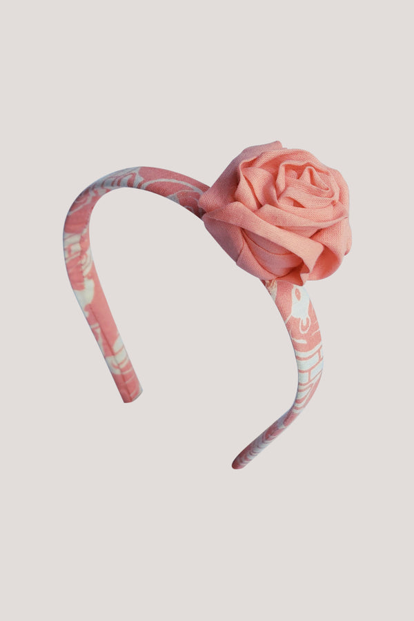 Fabric Rose Hairband_Peach Pink The Foolish Lion & Clever Rabbit