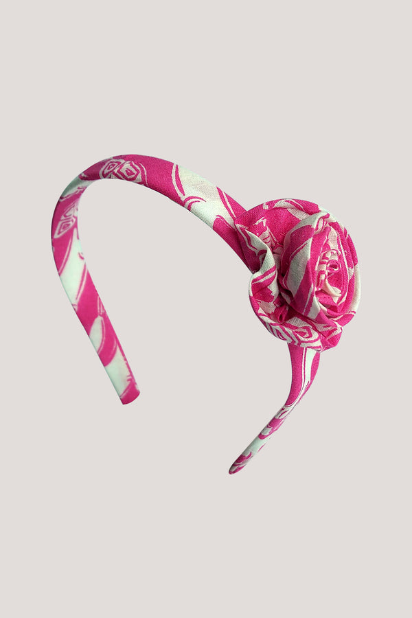 Fabric Flower Hairband_Pink The Hare & The Tortoise