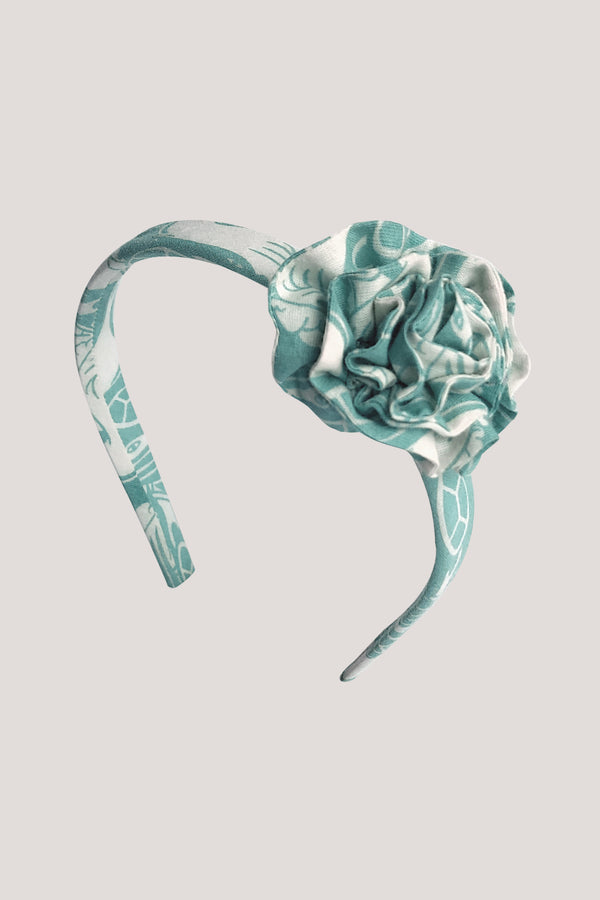 Fabric Flower Hairband_Sea Green The Talkative Turtle