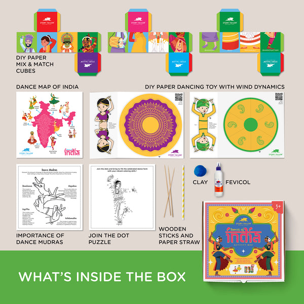 <p><strong>Dance of India - Activity Box</strong></p> <p>An Activity Box regarding Dance and elements of Dance</p> <p>It contains 2 DIY activities and Worksheet along with video tutorial</p>