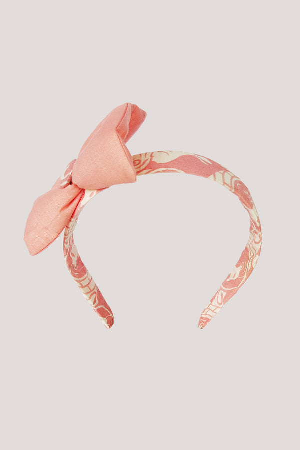 Fabric Bow Hairband_Peach Pink The Foolish Lion & Clever Rabbit
