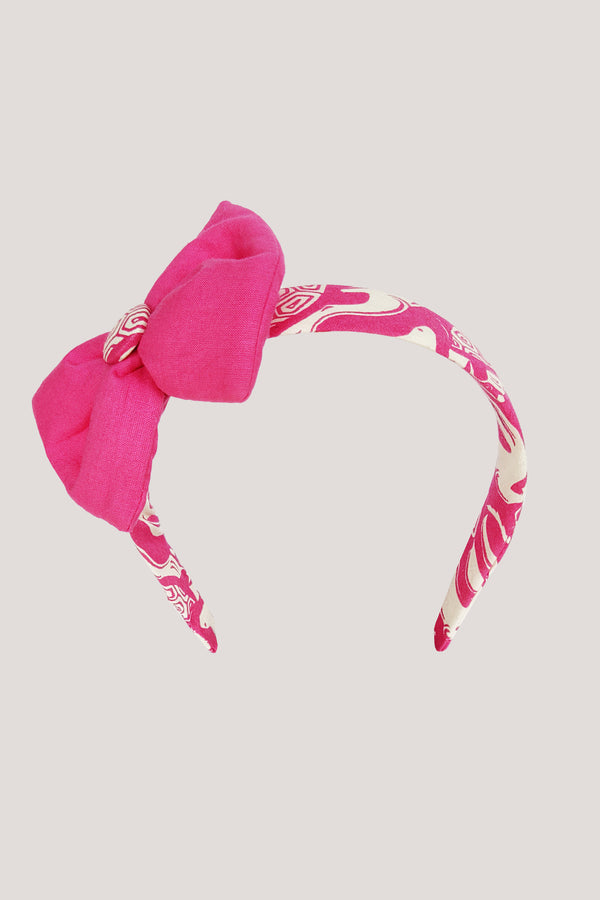 Fabric Bow Hairband_Pink The Hare & Tortoise