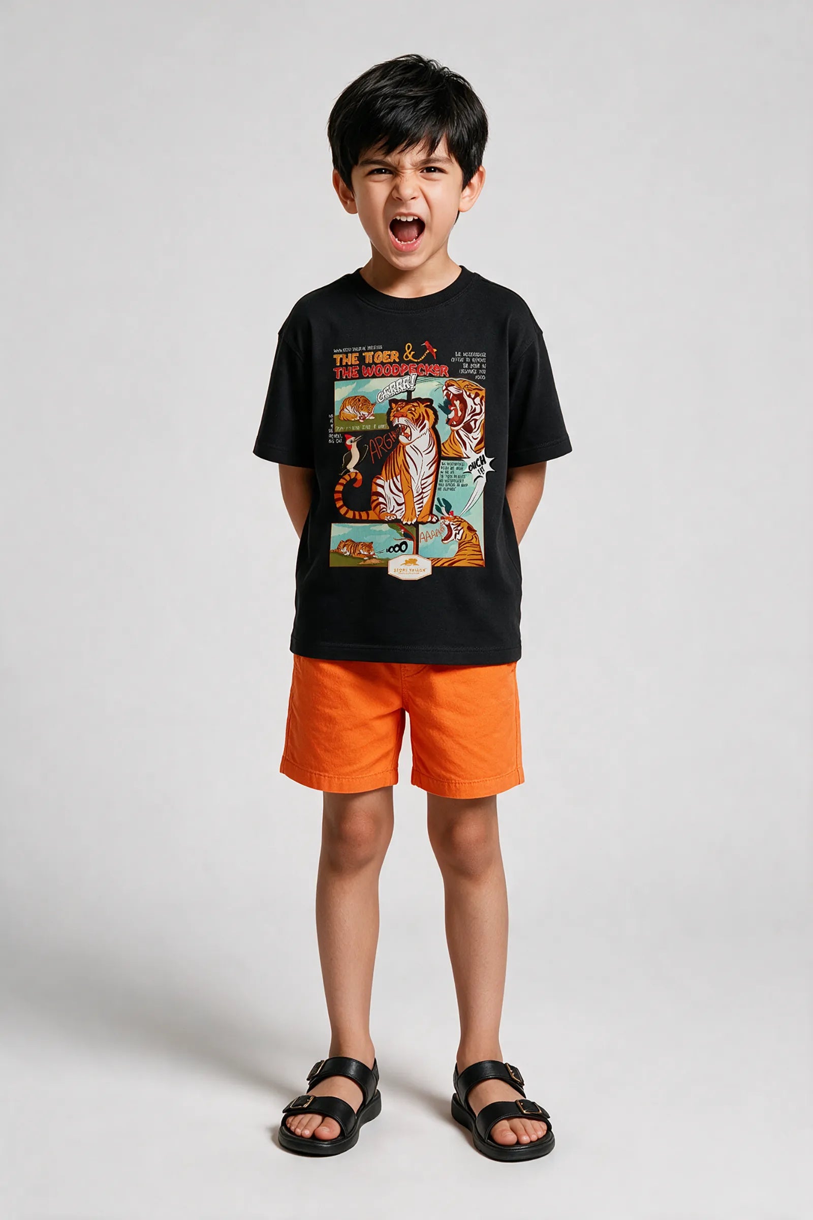 The Tiger & The Woodpecker - T shirt, Black
