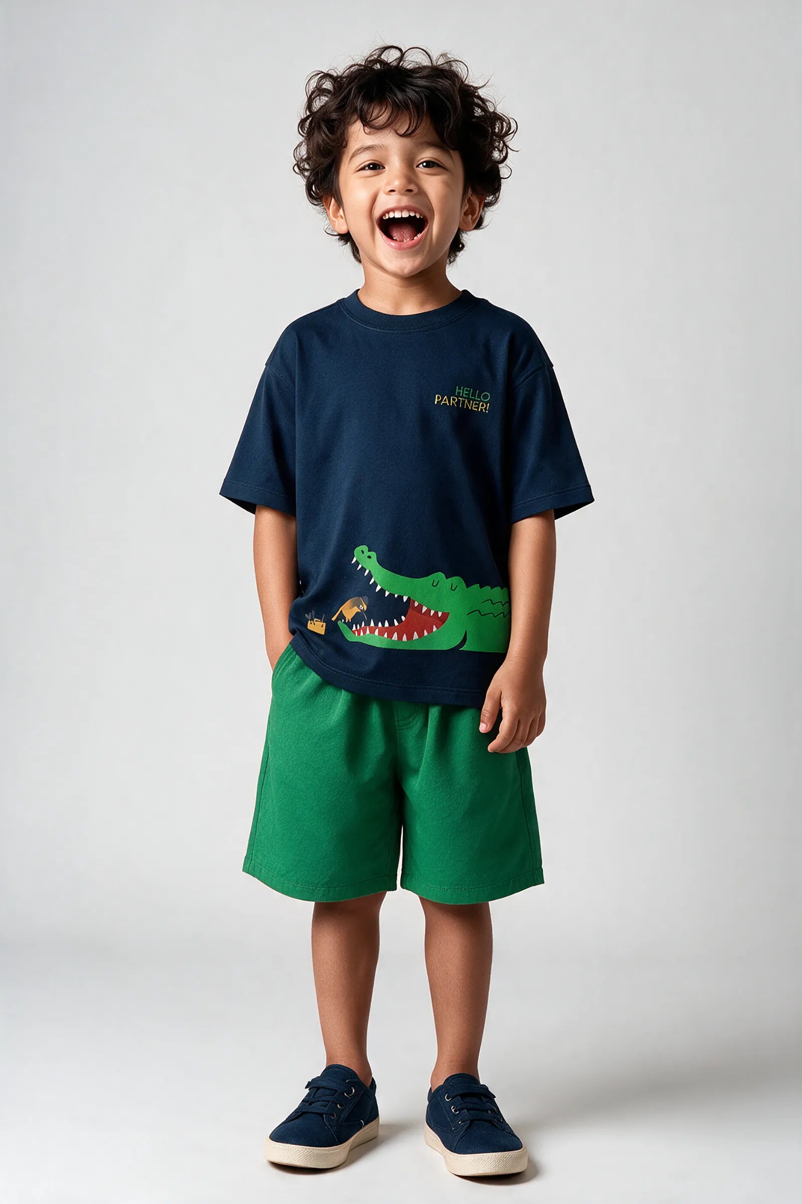 The Crocodile and the Bird - T Shirt, Navy Blue