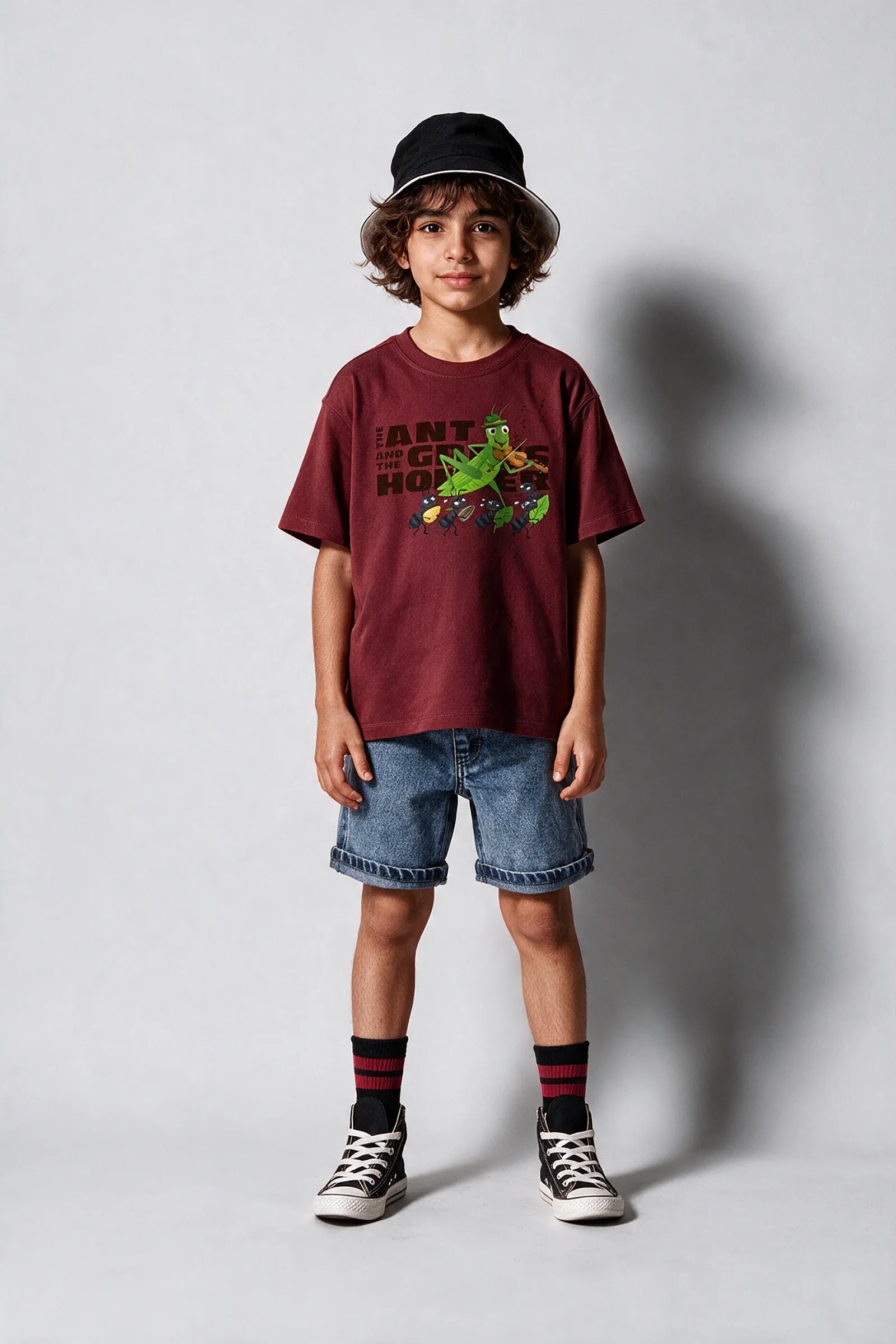 The Ant & The Grasshopper- T Shirt, Red
