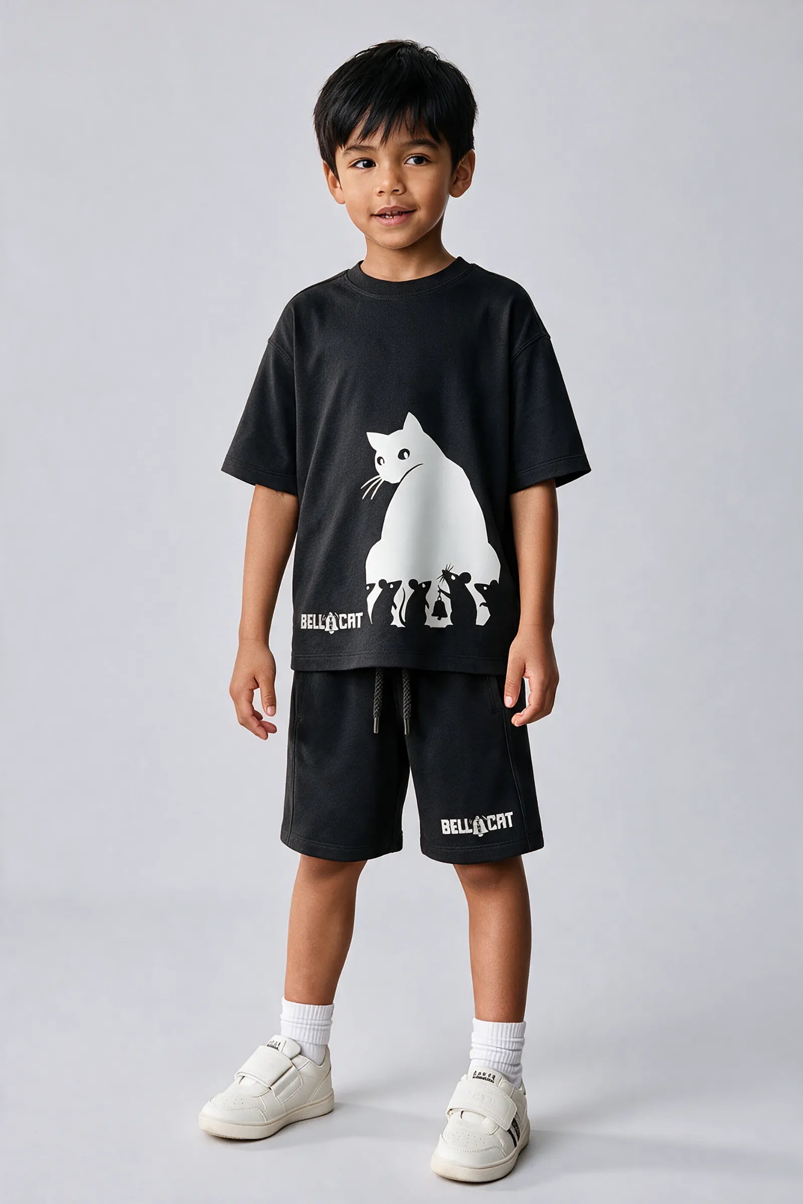Bell the Cat - Story Printed Unisex Co-ord Set, Black