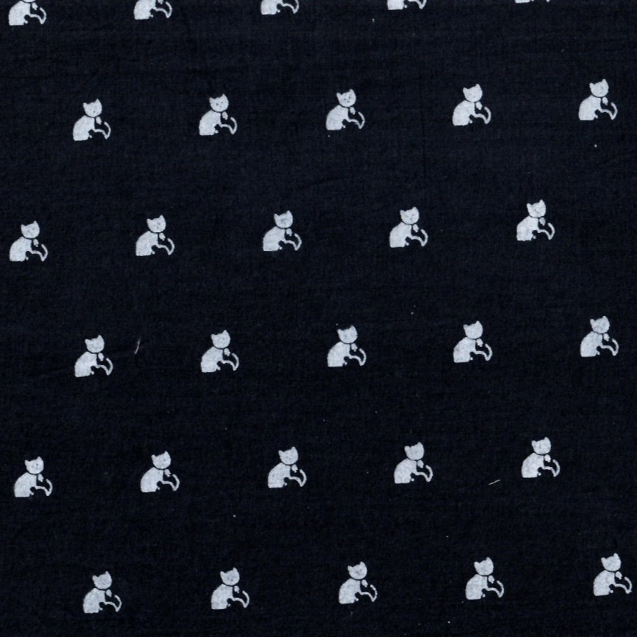 Unisex Single Set Cotton Kids Sleepwear with Bell the Cat Story Print- Black (1 Top & 1 Bottom)