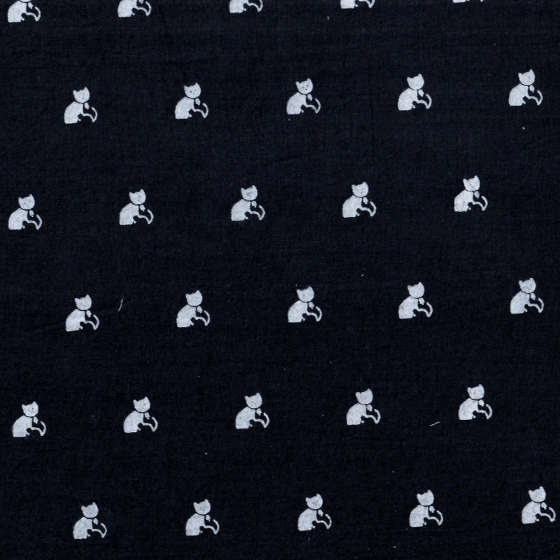 Unisex Single Set Cotton Kids Sleepwear with Bell the Cat Story Print- Black (1 Top & 1 Bottom)