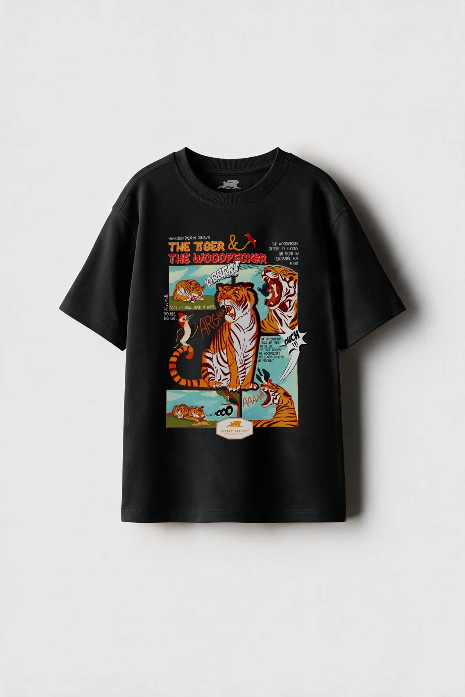 The Tiger & The Woodpecker - T shirt, Black