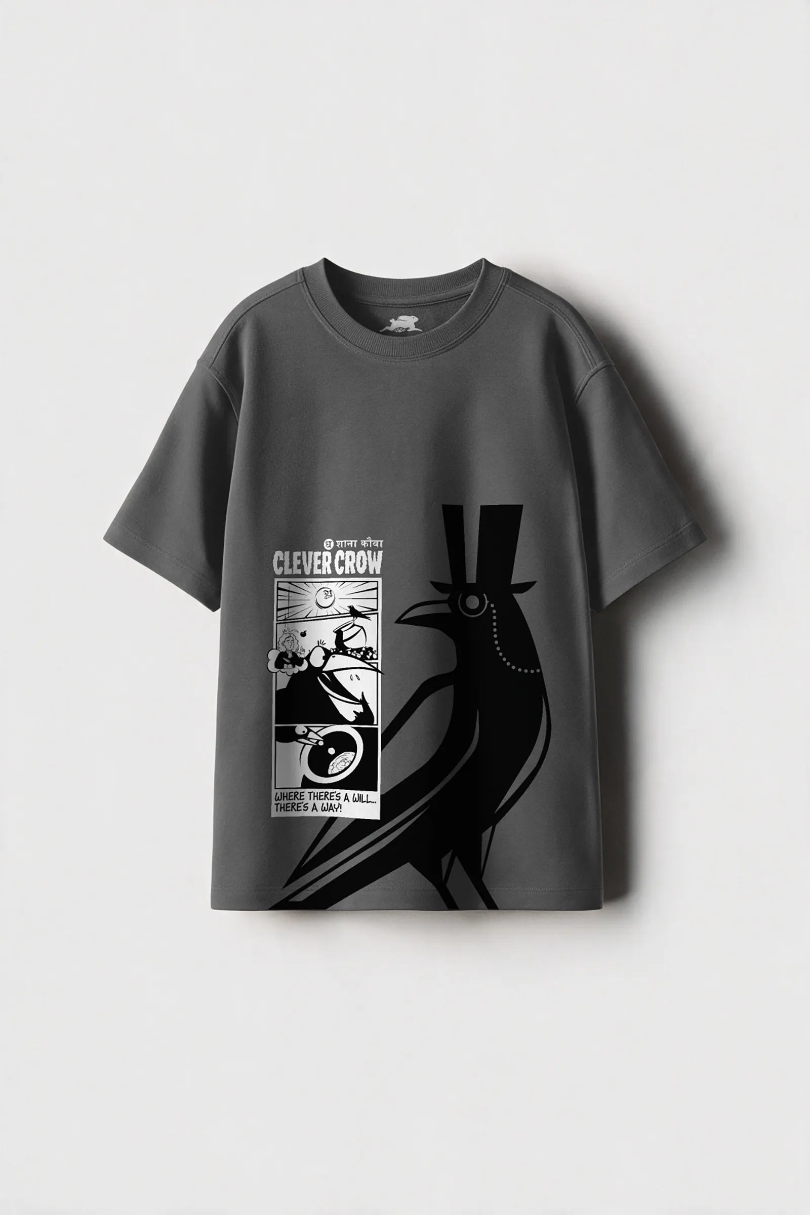 The Smart Crow - T shirt, Grey