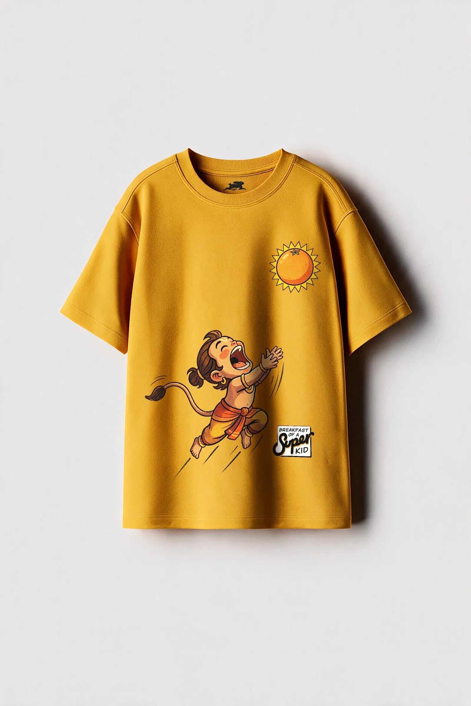 Breakfast of a Super Kid | Hanuman – T-Shirt, Mustard