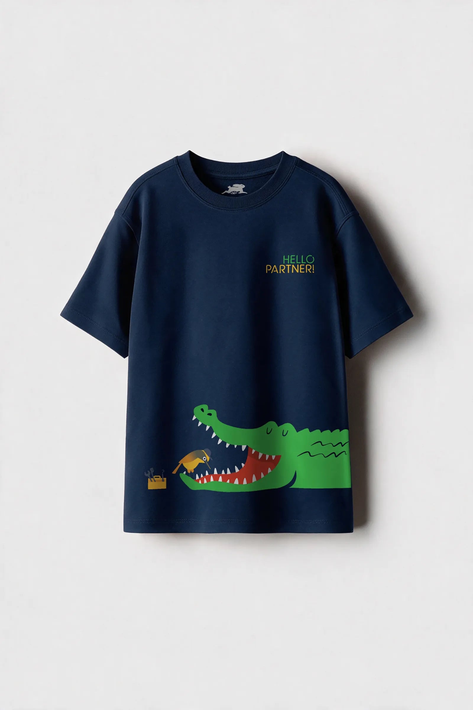 The Crocodile and the Bird - T Shirt, Navy Blue