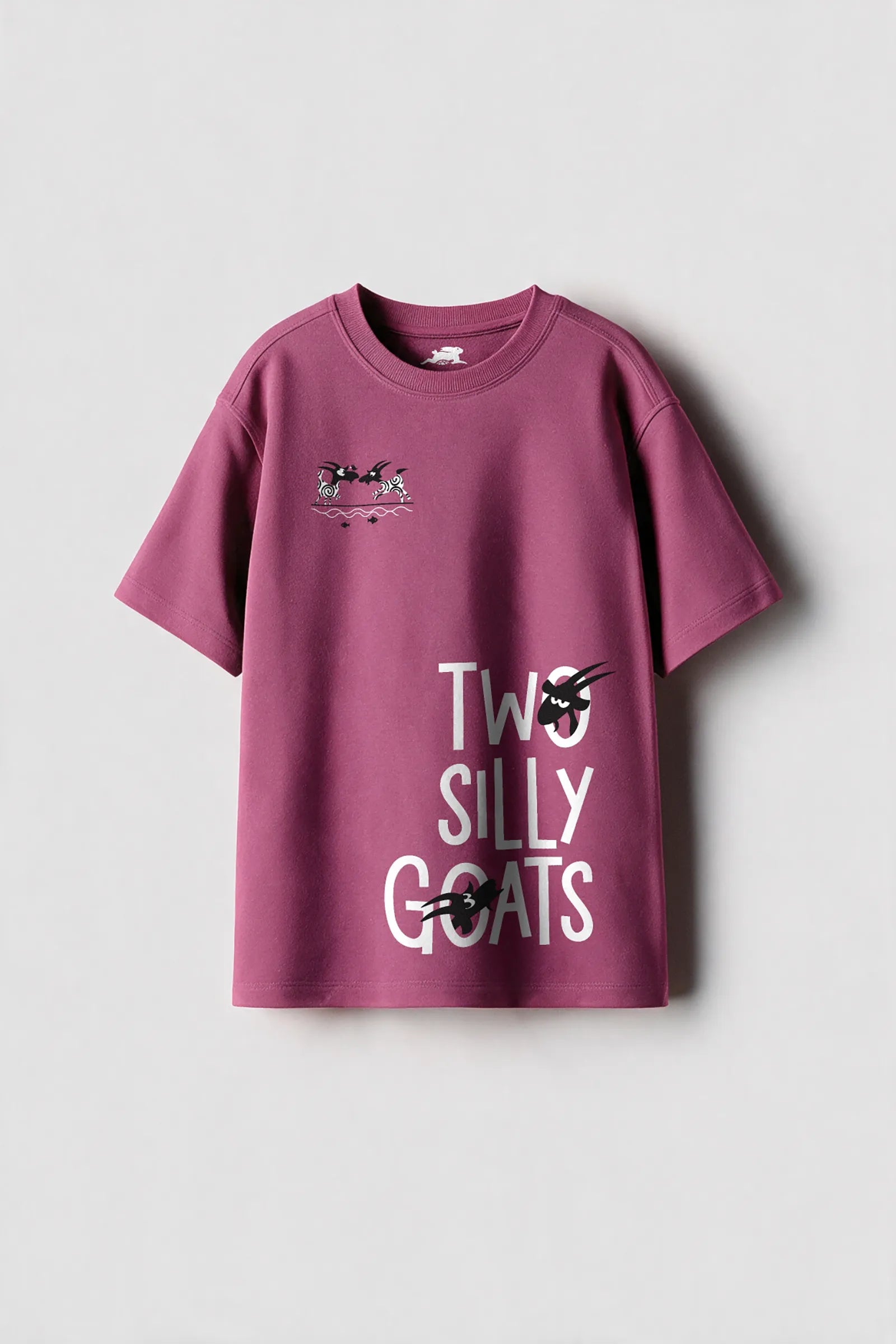 Two Silly Goats - T Shirt, Wine