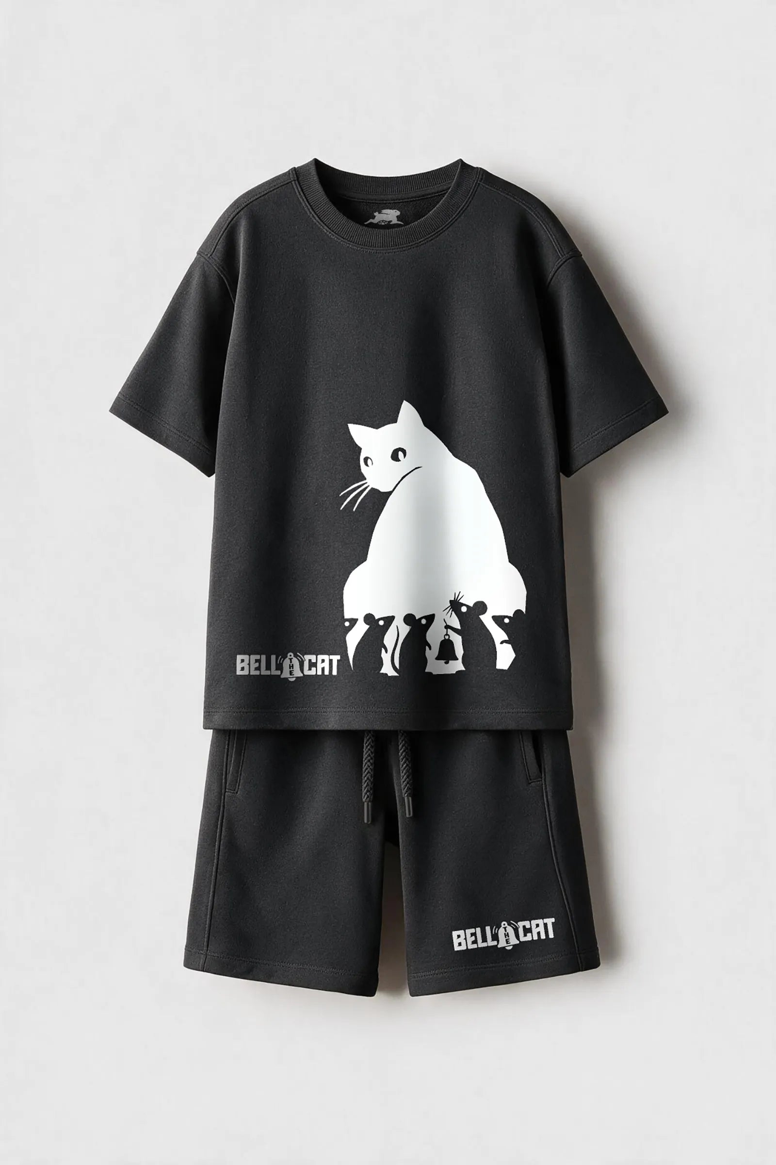 Bell the Cat - Story Printed Unisex Co-ord Set, Black