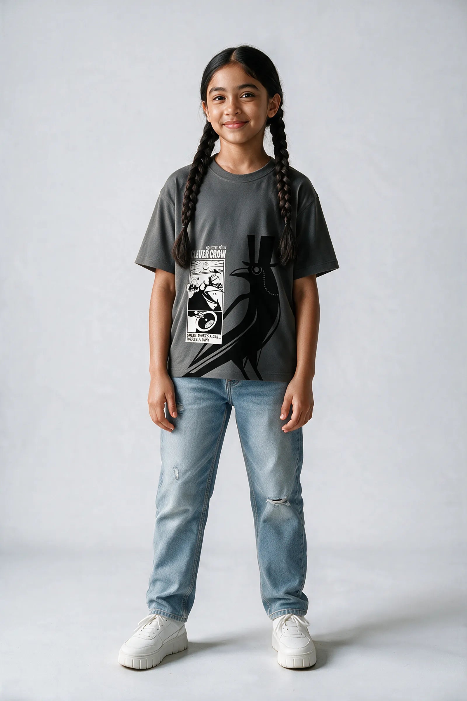 The Smart Crow - T shirt, Grey
