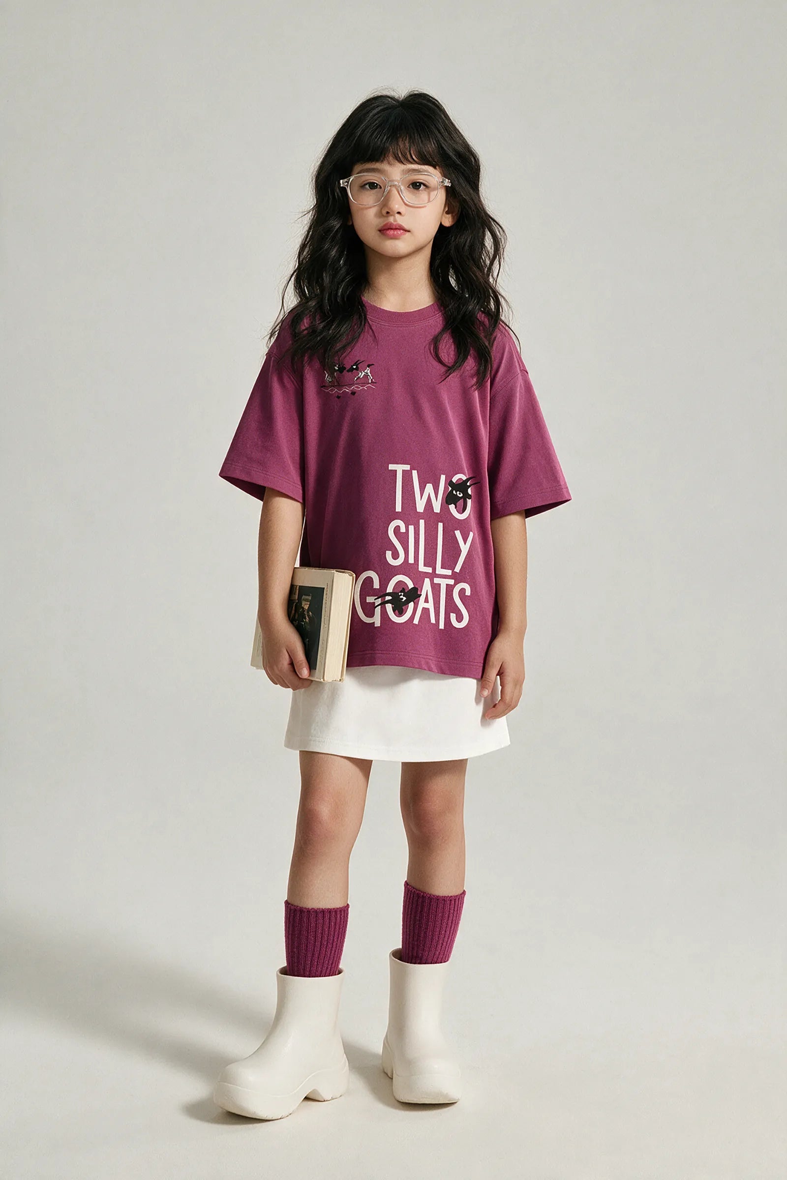 Two Silly Goats - T Shirt, Wine