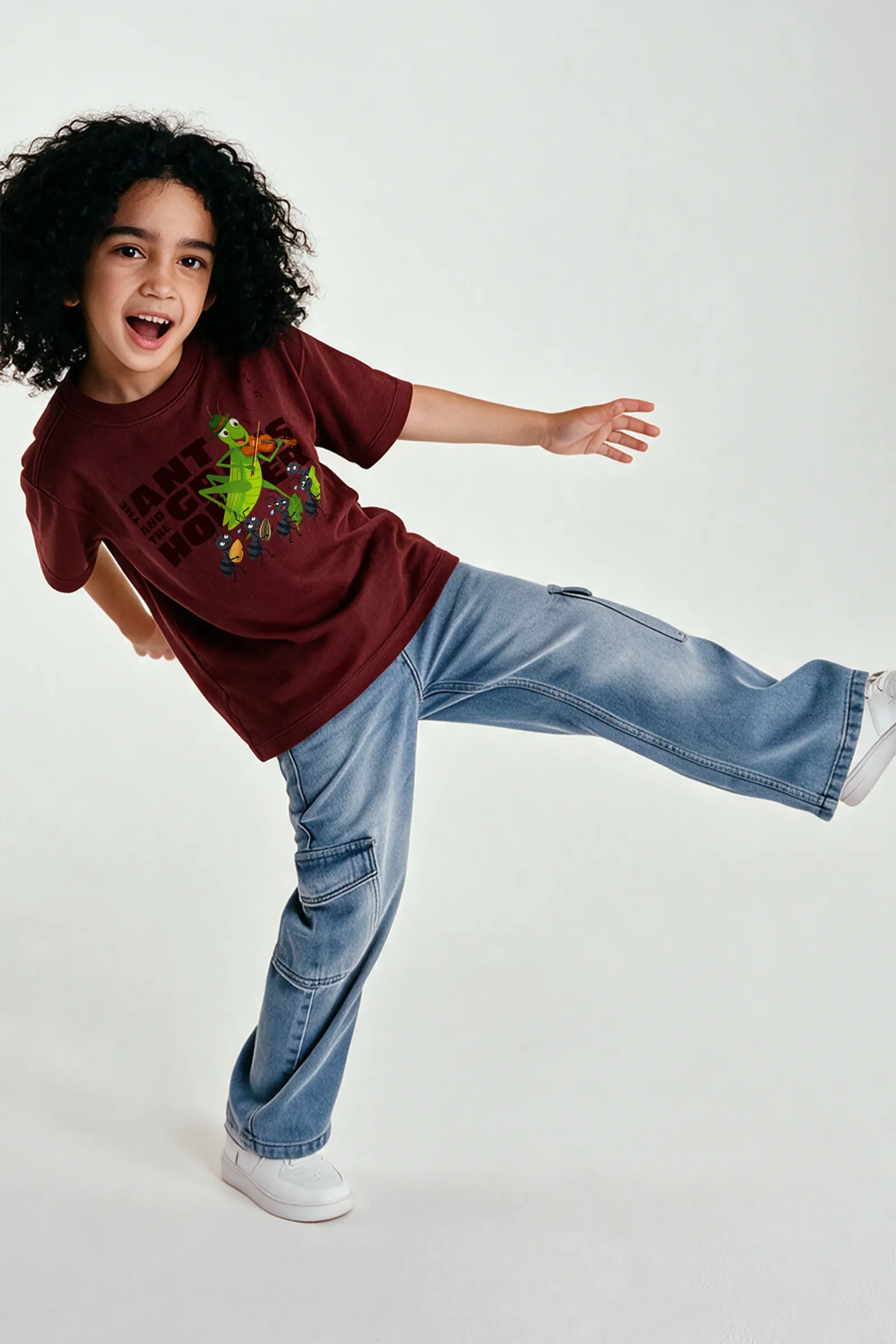 The Ant & The Grasshopper- T Shirt, Red