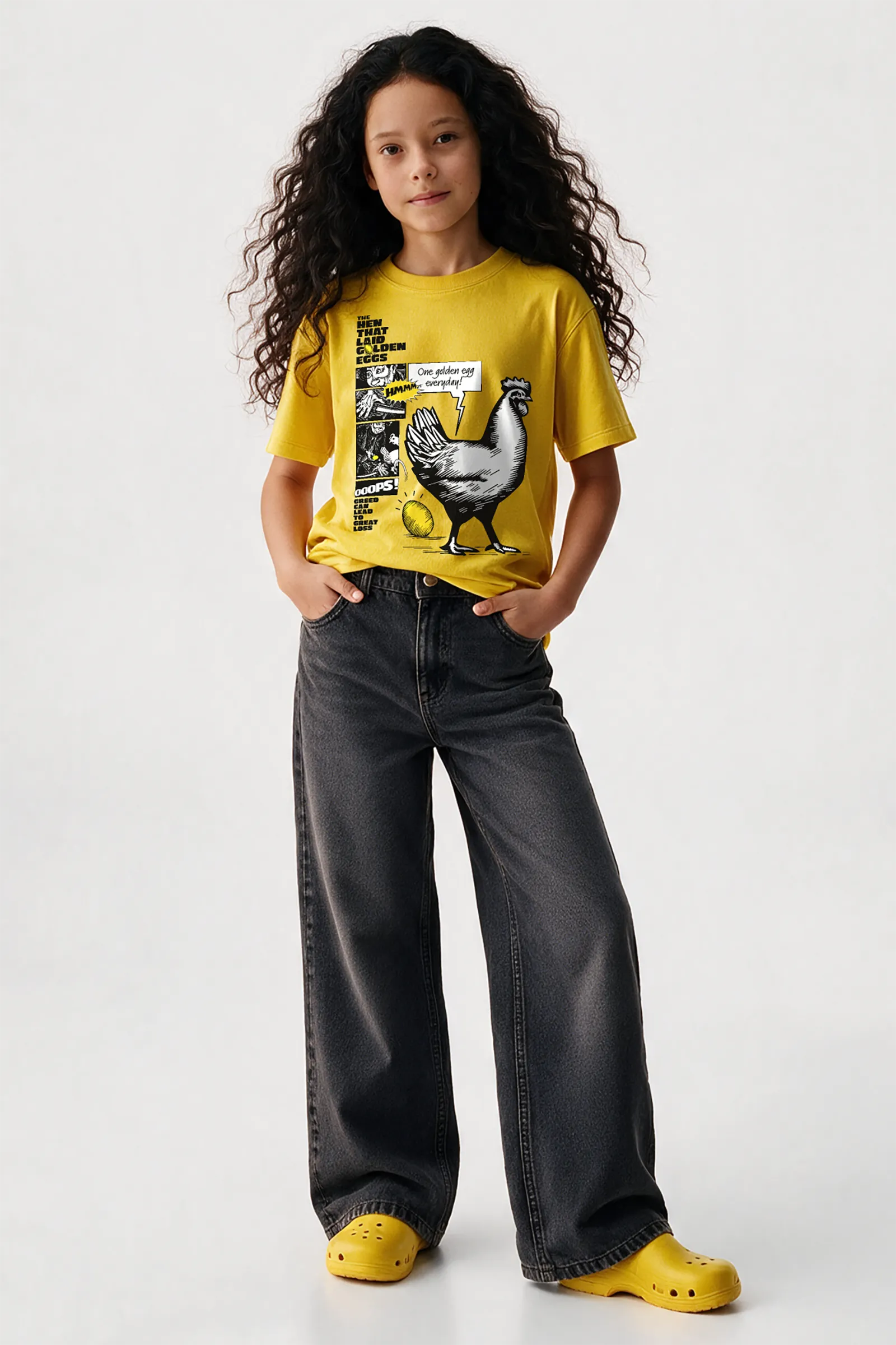 Hen That Laid Golden Eggs - T shirt, Yellow