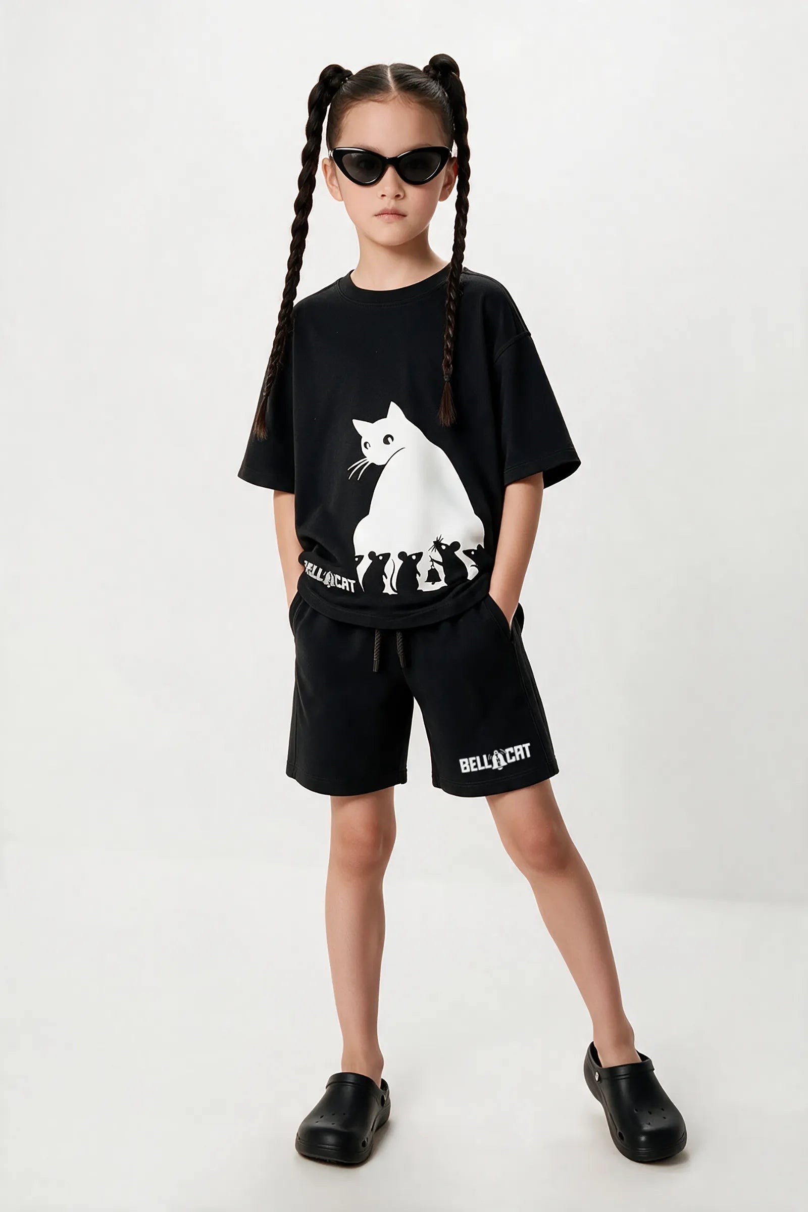 Bell the Cat - Story Printed Unisex Co-ord Set, Black