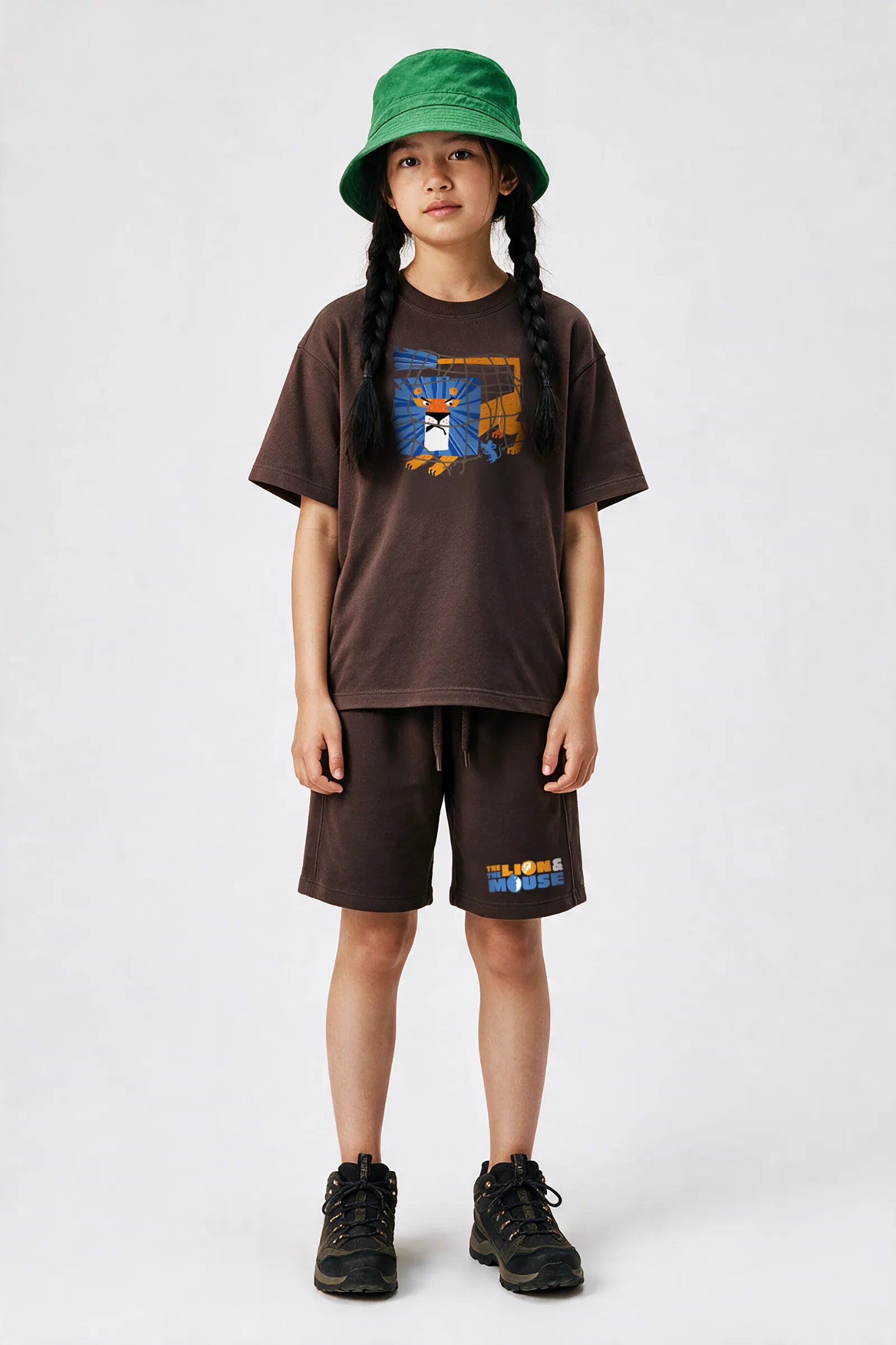 The Lion & The Mouse Story Printed Unisex Co-ord Set, Brown