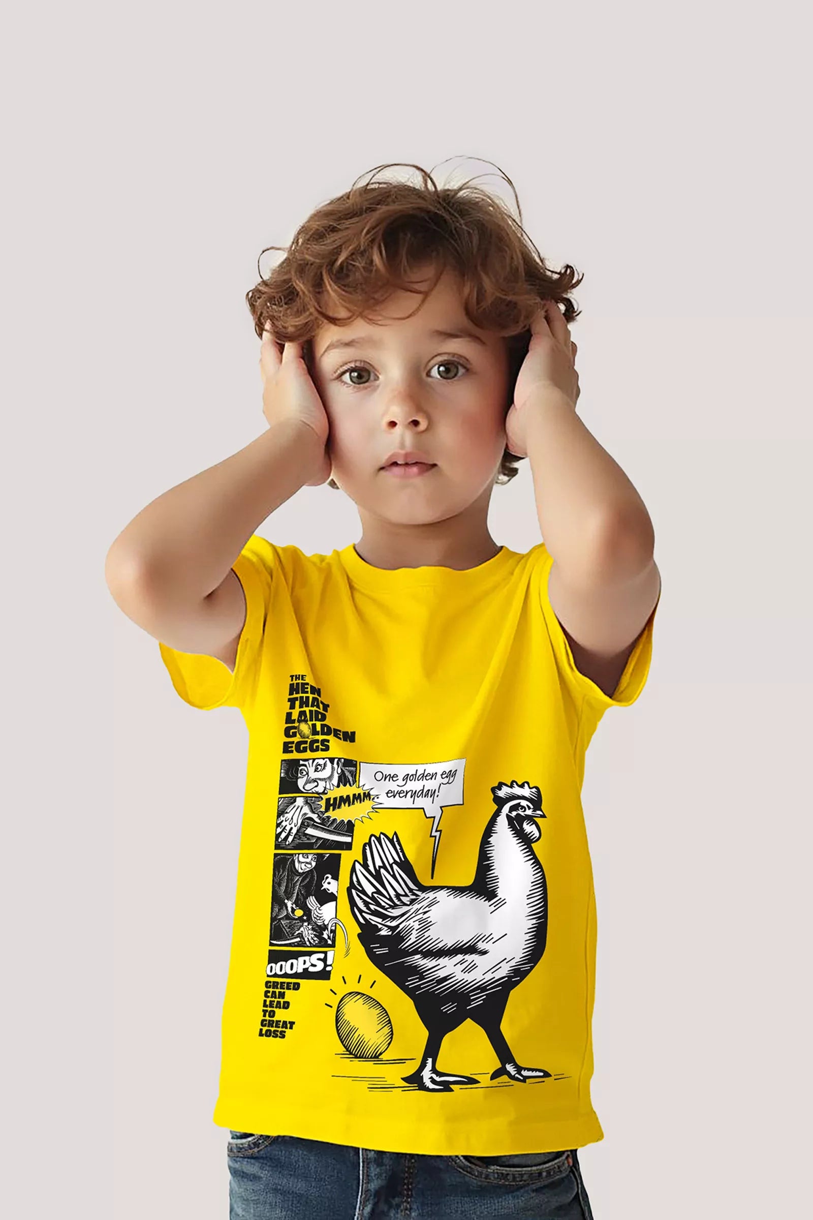 Hen That Laid Golden Eggs - T shirt, Yellow