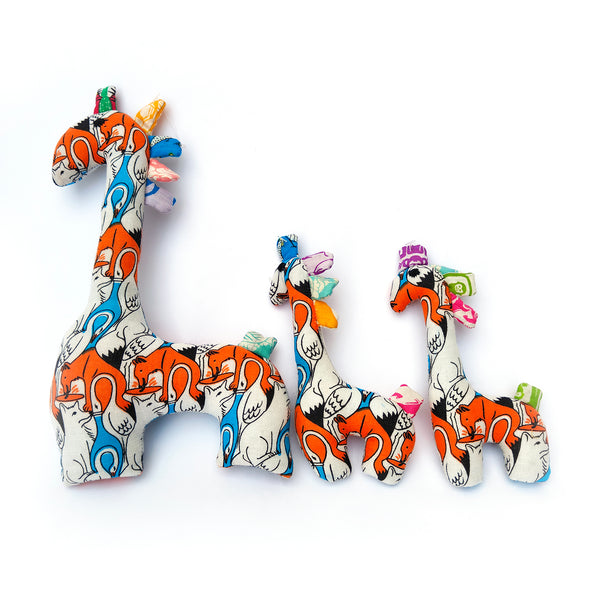 Set of 3 Handmade Giraffe Plush Toys – Sustainable, Soft & One-of-a-Kind