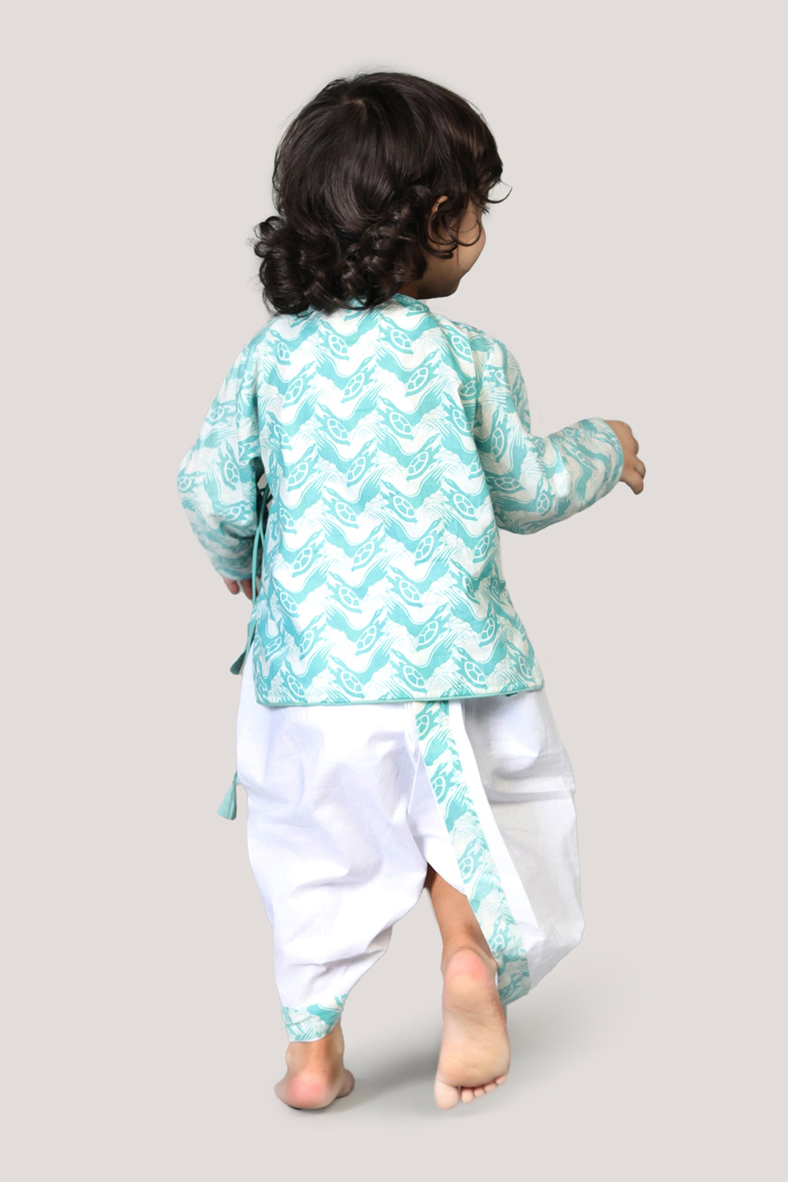 The Talkative Turtle- Boys Dhoti Angarkha Set