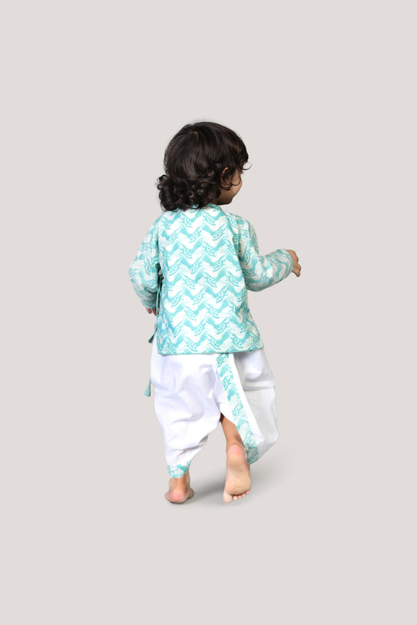 The Talkative Turtle- Boys Dhoti Angarkha Set