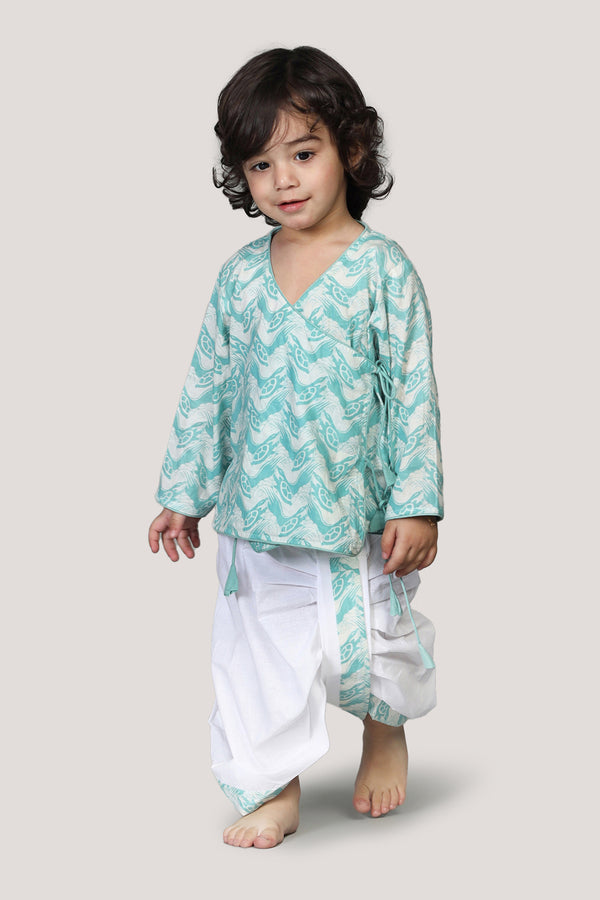 The Talkative Turtle- Boys Dhoti Angarkha Set