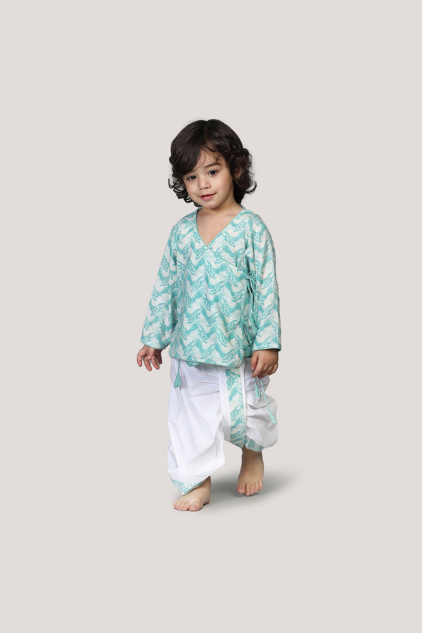 The Talkative Turtle- Boys Dhoti Angarkha Set
