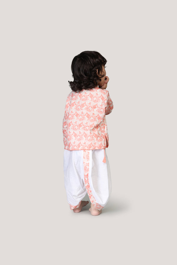 The Foolish Lion & The Clever Rabbit- Boys Dhoti Angarkha Set