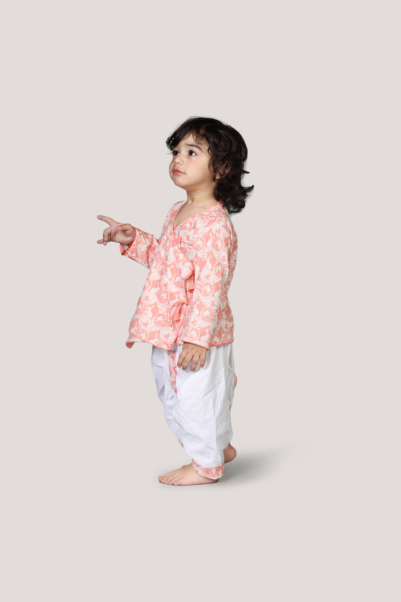 The Foolish Lion & The Clever Rabbit- Boys Dhoti Angarkha Set