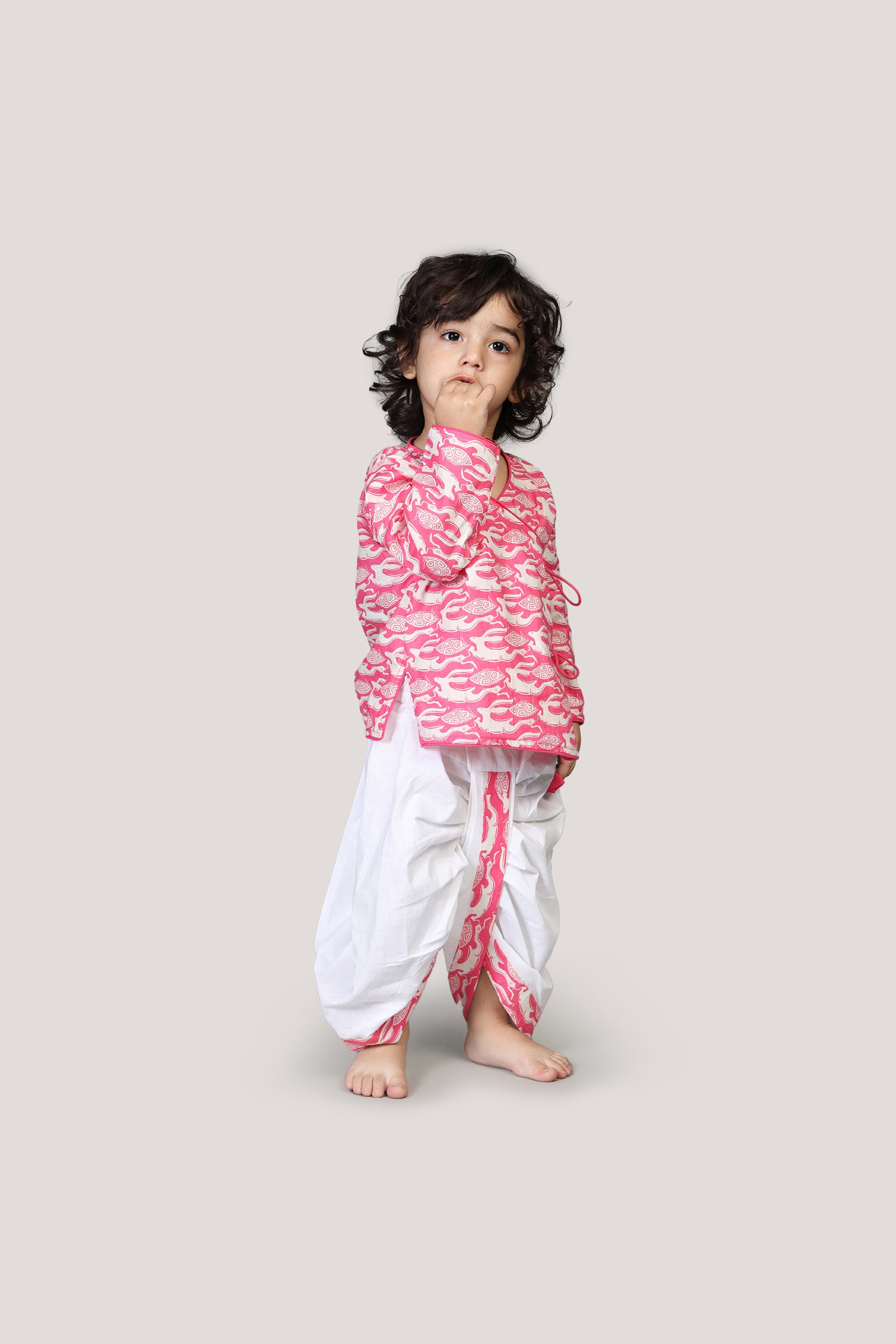 The Hare & Tortoise Story- Boys Dhoti Angarkha Set