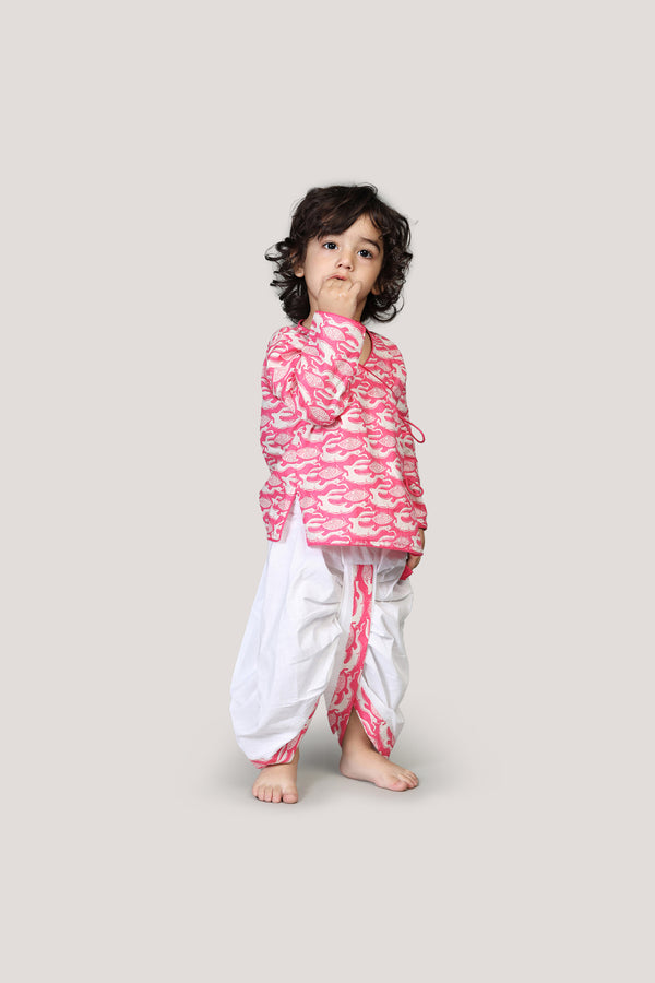 The Hare & Tortoise Story- Boys Dhoti Angarkha Set