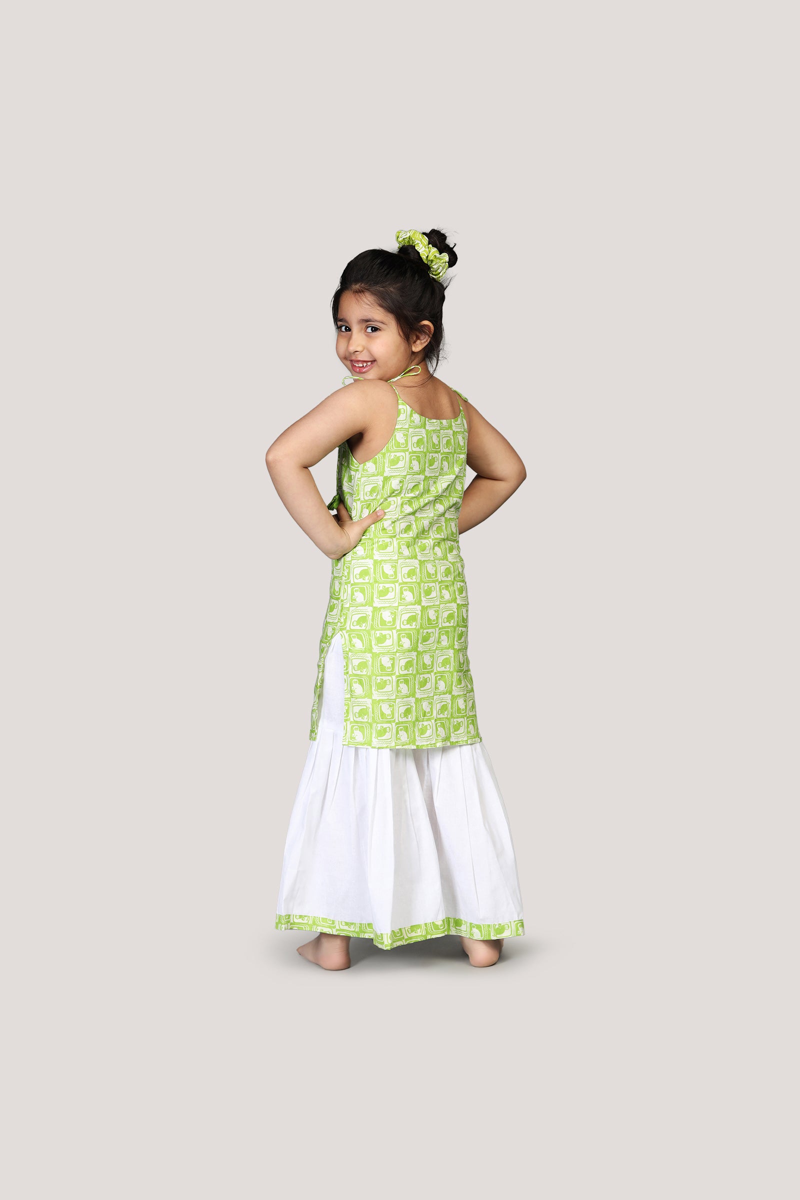 The Monkey & The Crocodile- Kurta & Sharara Set