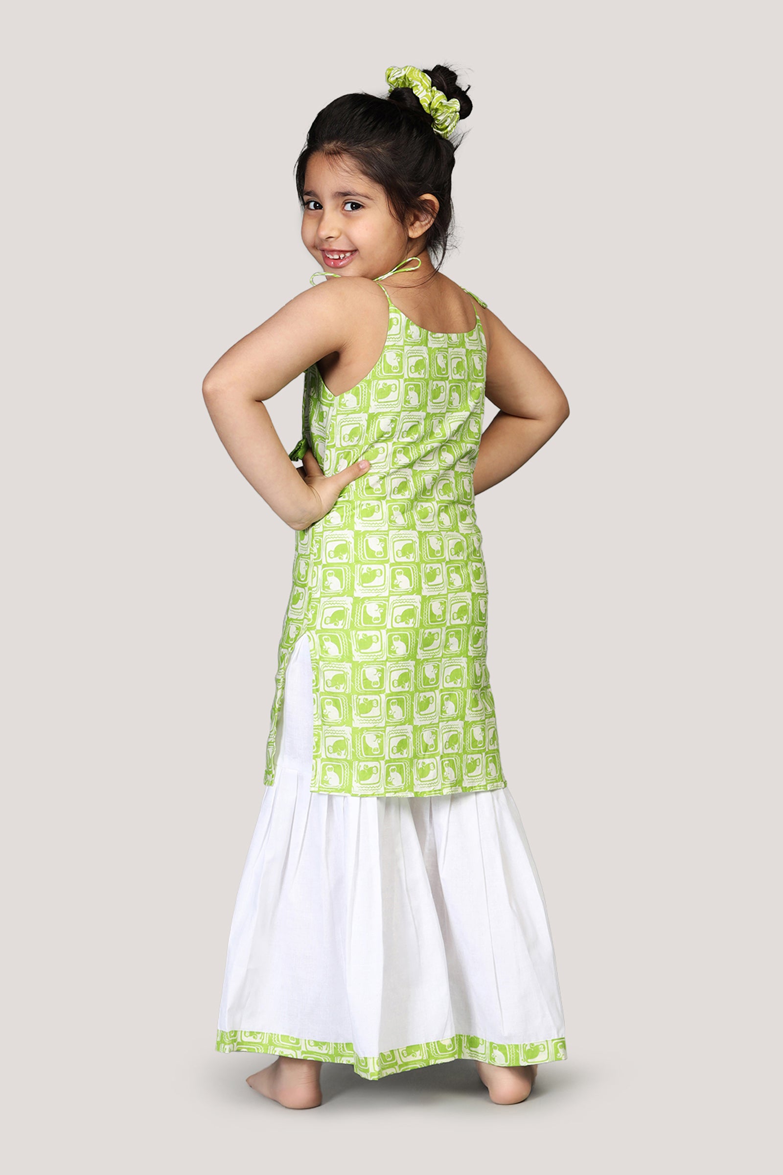 The Monkey & The Crocodile- Kurta & Sharara Set
