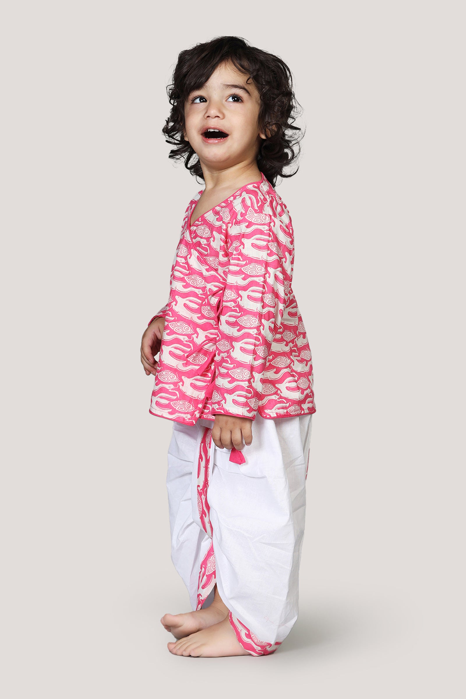 The Hare & Tortoise Story- Boys Dhoti Angarkha Set