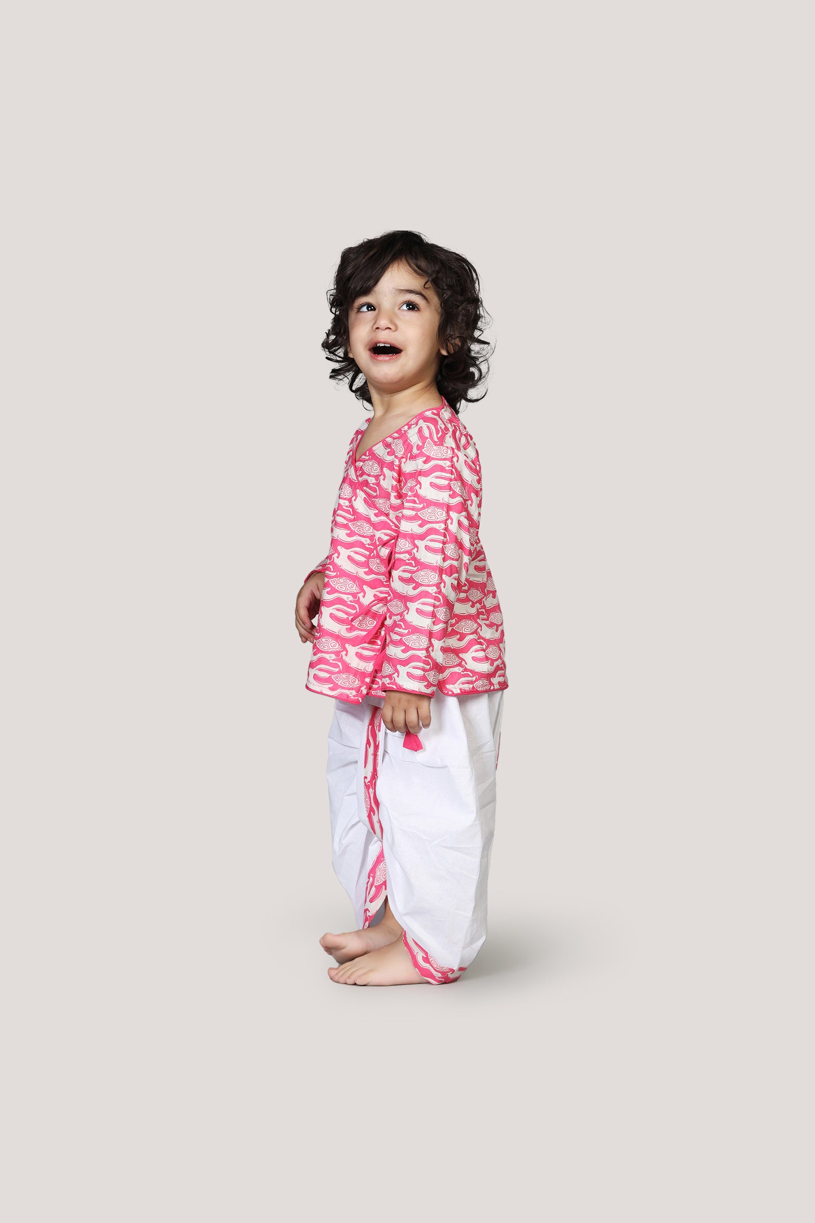 The Hare & Tortoise Story- Boys Dhoti Angarkha Set