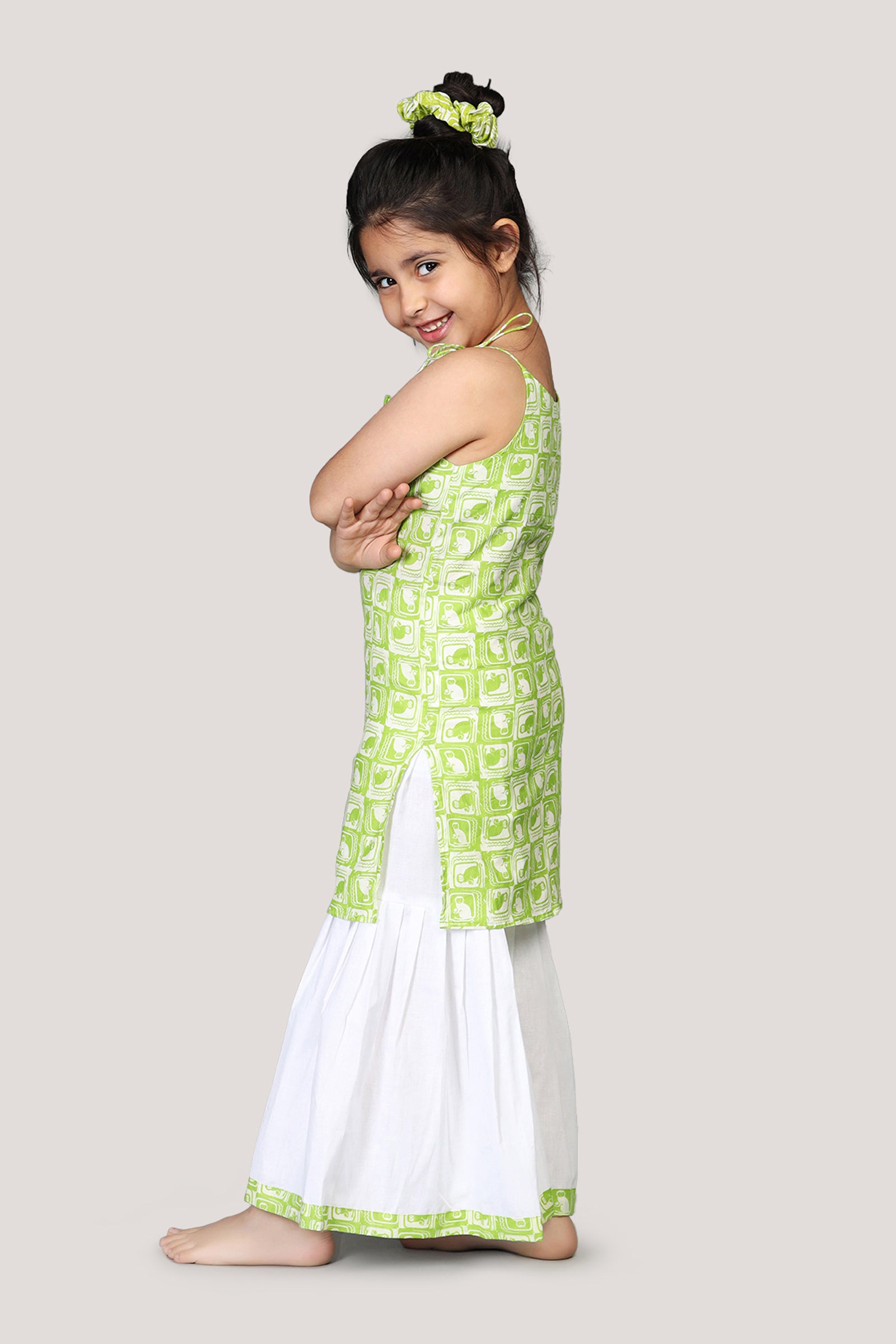 The Monkey & The Crocodile- Kurta & Sharara Set