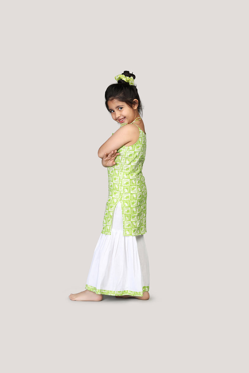 The Monkey & The Crocodile- Kurta & Sharara Set