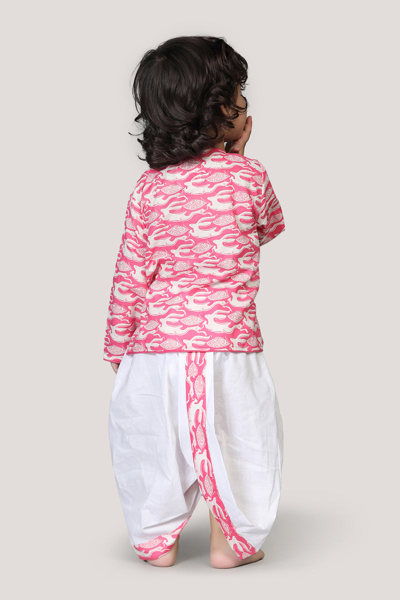 The Hare & Tortoise Story- Boys Dhoti Angarkha Set