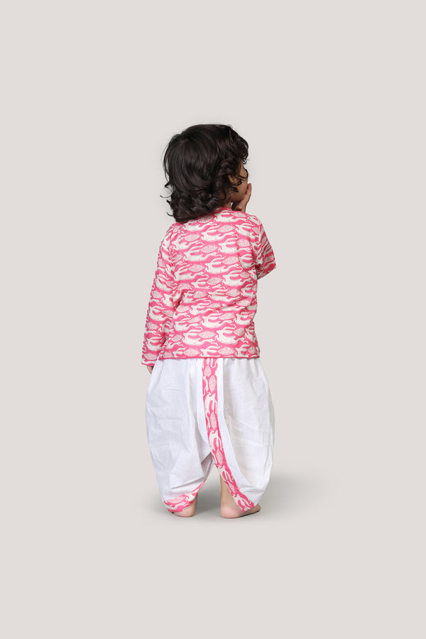 The Hare & Tortoise Story- Boys Dhoti Angarkha Set