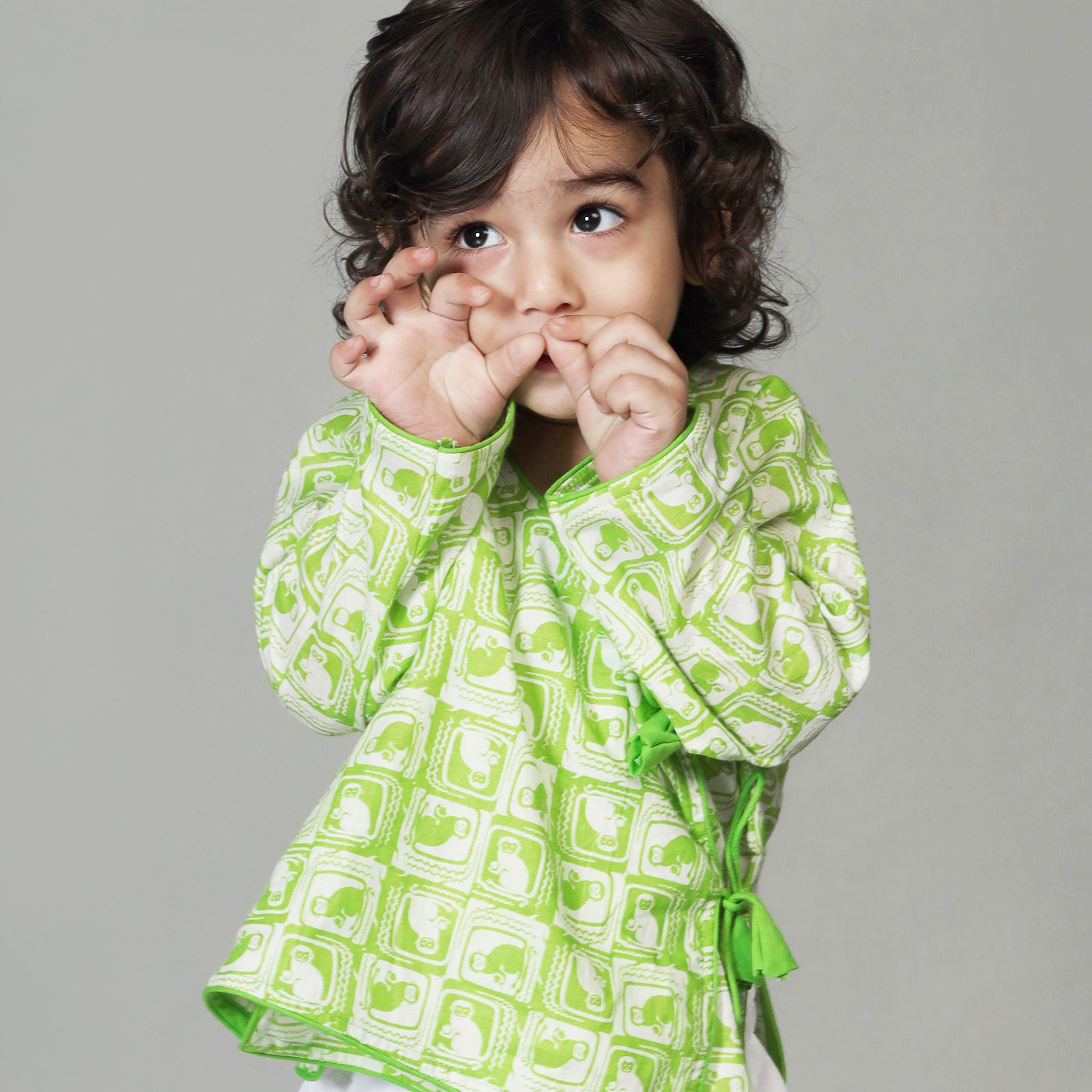 Sibling Ethnic Set with Monkey & Crocodile Print