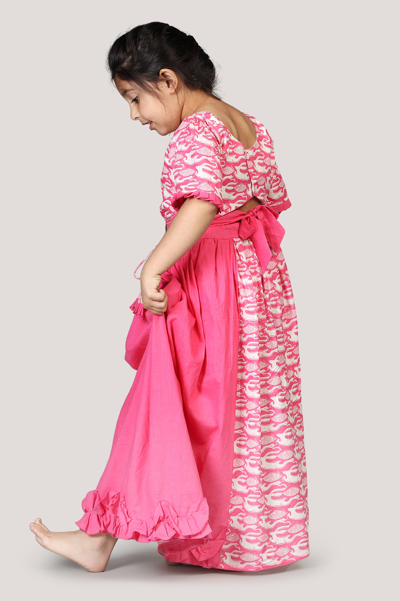 The Hare & The Tortoise- Half & Half Layered Lehenga Set