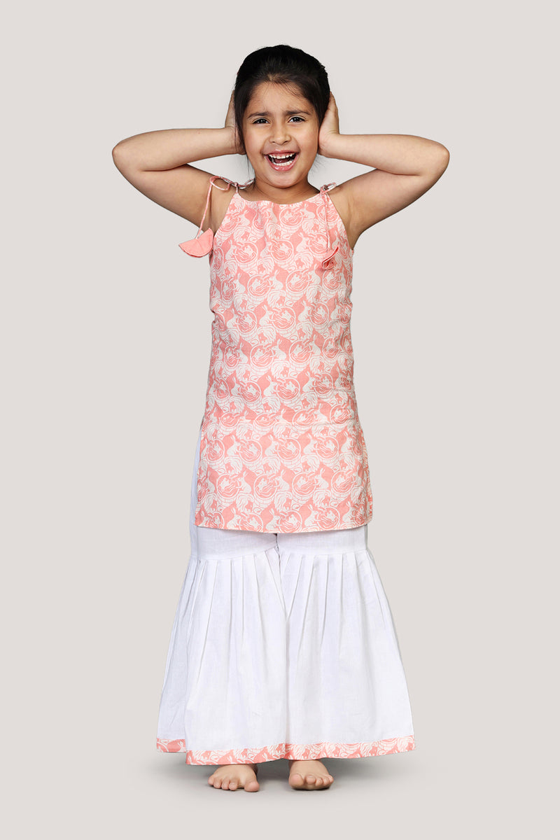 The Foolish Lion & The Clever Rabbit- Kurta & Sharara Set