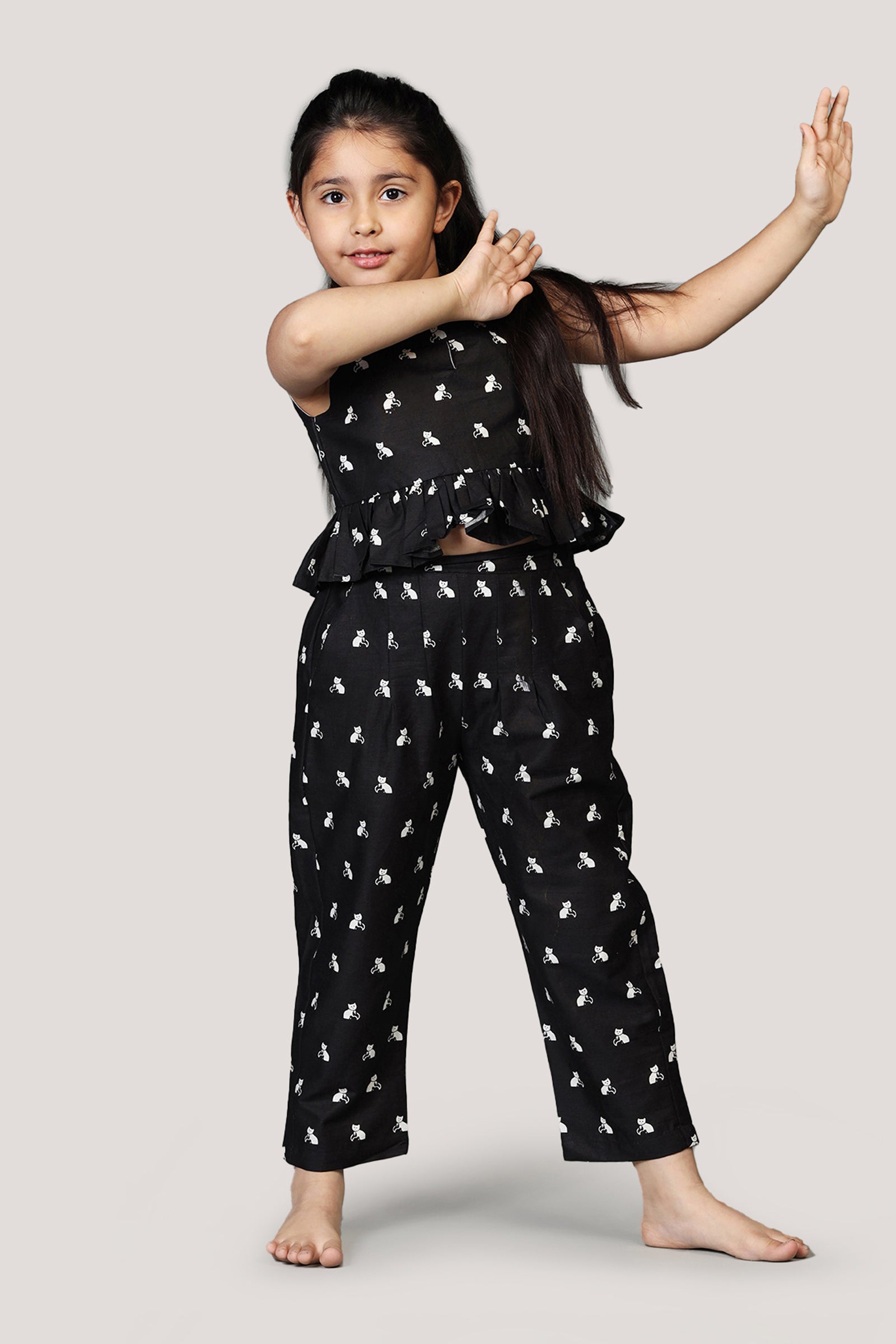 Bell The Cat - Crop Top Set, Black