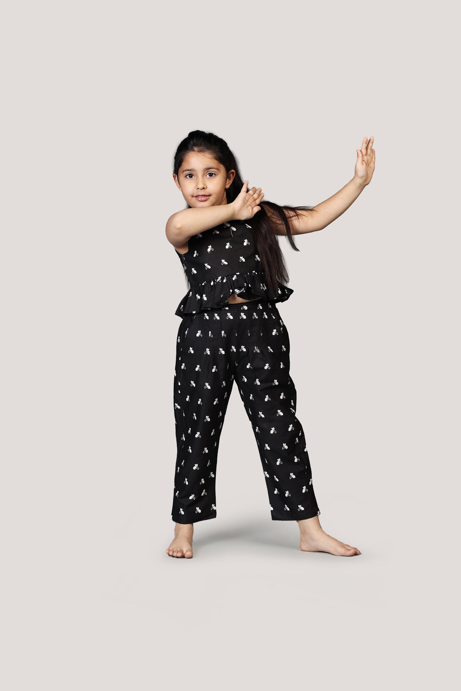 Bell The Cat - Crop Top Set, Black