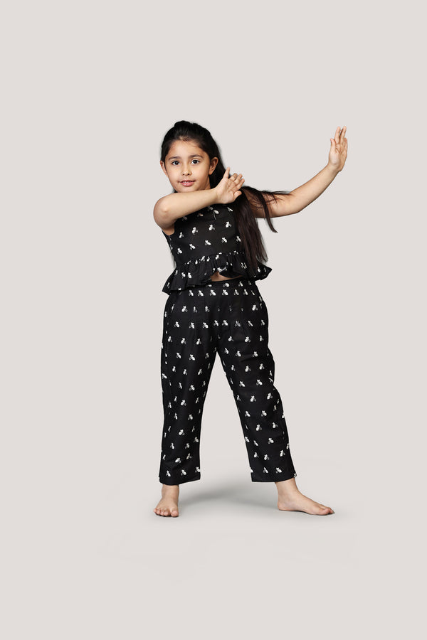 Bell The Cat - Crop Top Set, Black