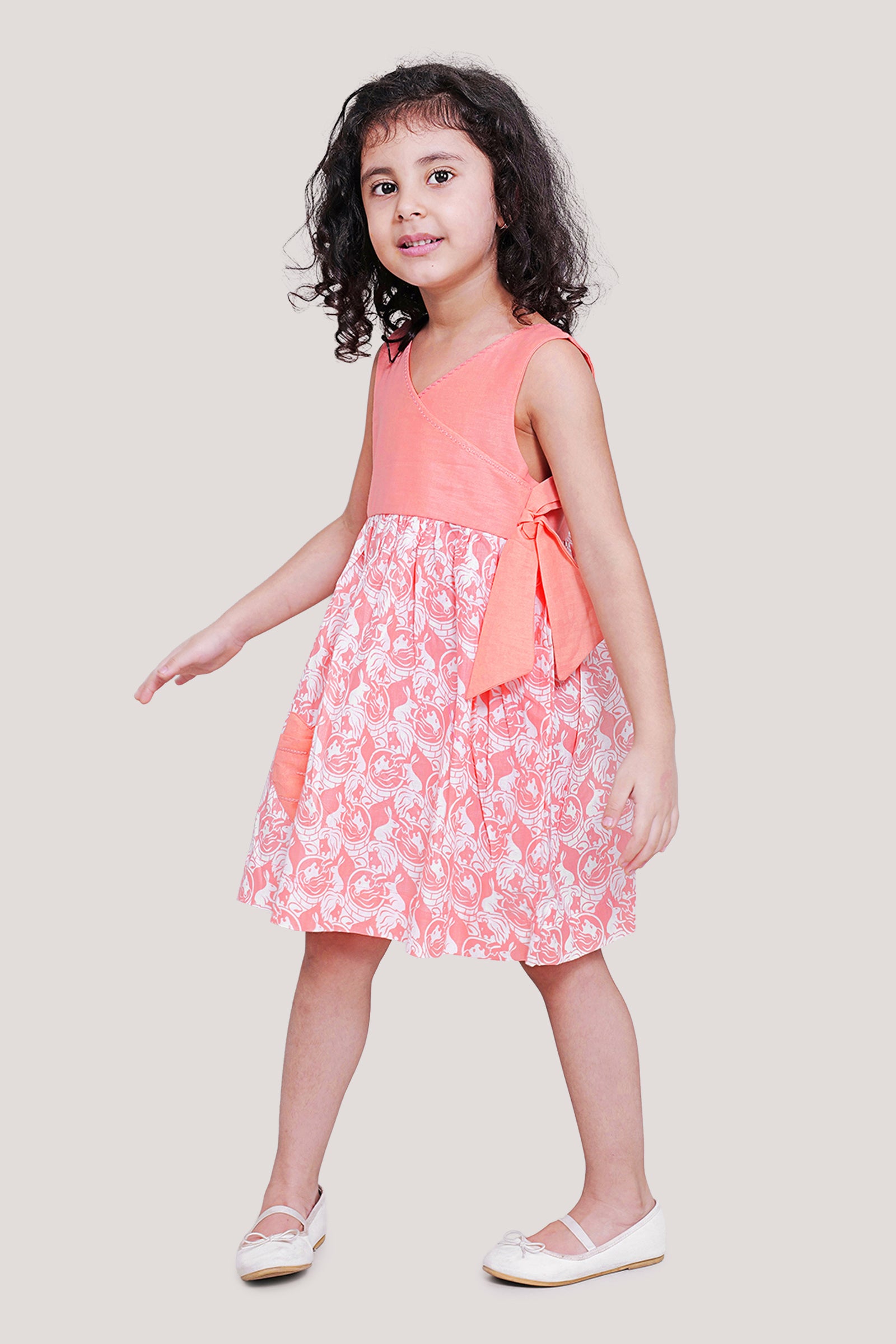 The Foolish Lion & The Clever Rabbit - Overlap Yoke Frock